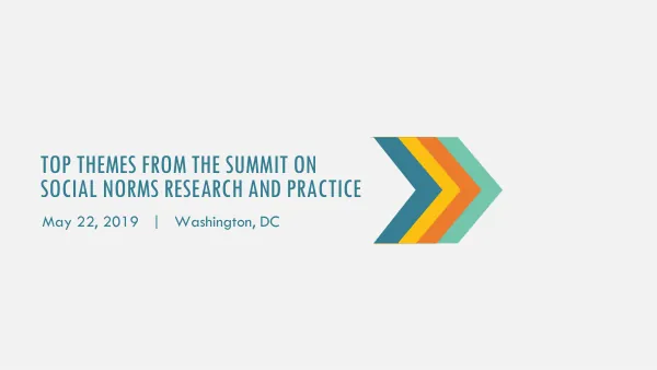 TOP THEMES FROM THE SUMMIT ON SOCIAL NORMS RESEARCH AND PRACTICE