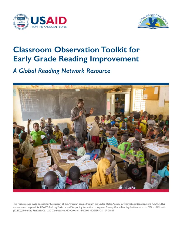 Classroom Observation Toolkit for Early Grade Reading Improvement