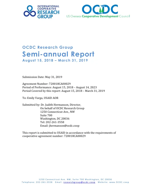 Semi-annual Report: Cooperative Research, Education, and Dissemination (CRED) Activity