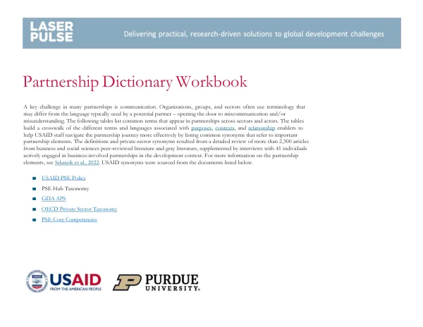 Partnership Dictionary Workbook