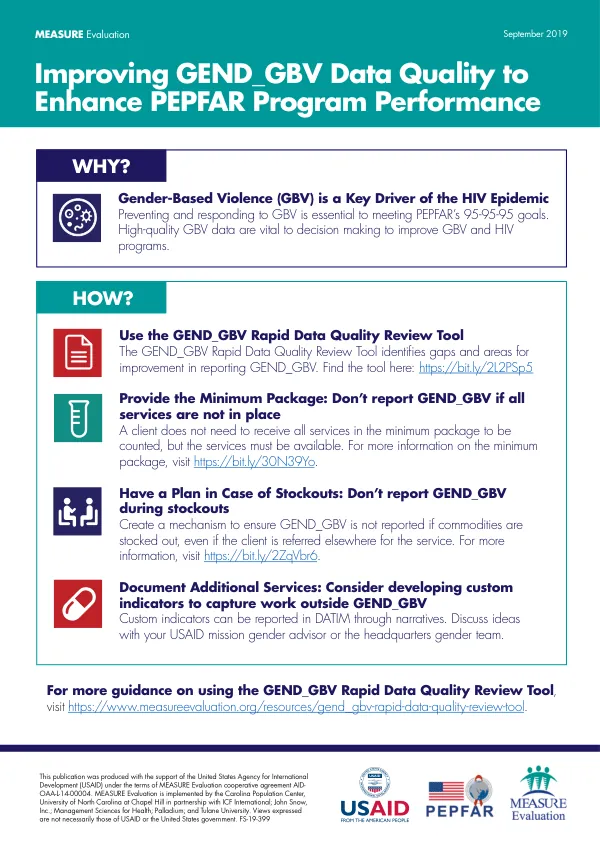 Improving GEND_GBV Data Quality to Enhance PEPFAR Program Performance