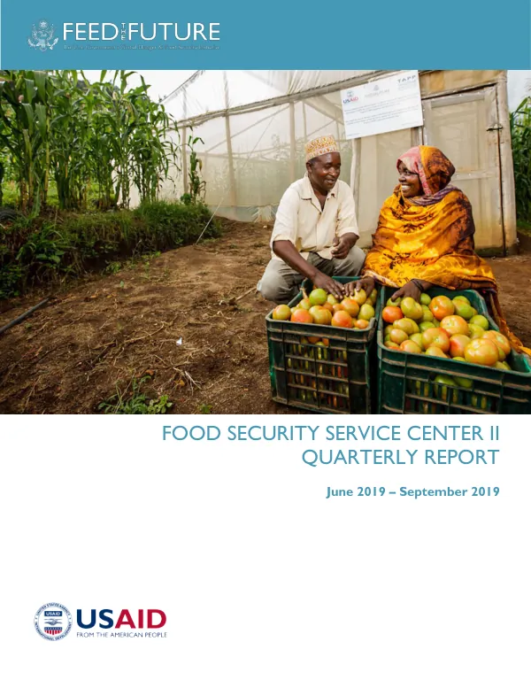 FOOD SECURITY SERVICE CENTER II QUARTERLY REPORT June 2019 – September 2019