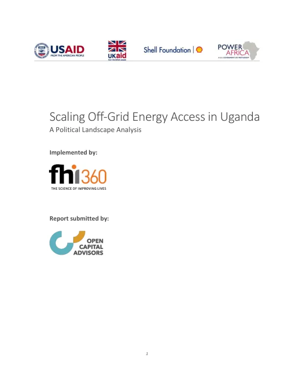 Scaling Off-Grid Energy Access in Uganda