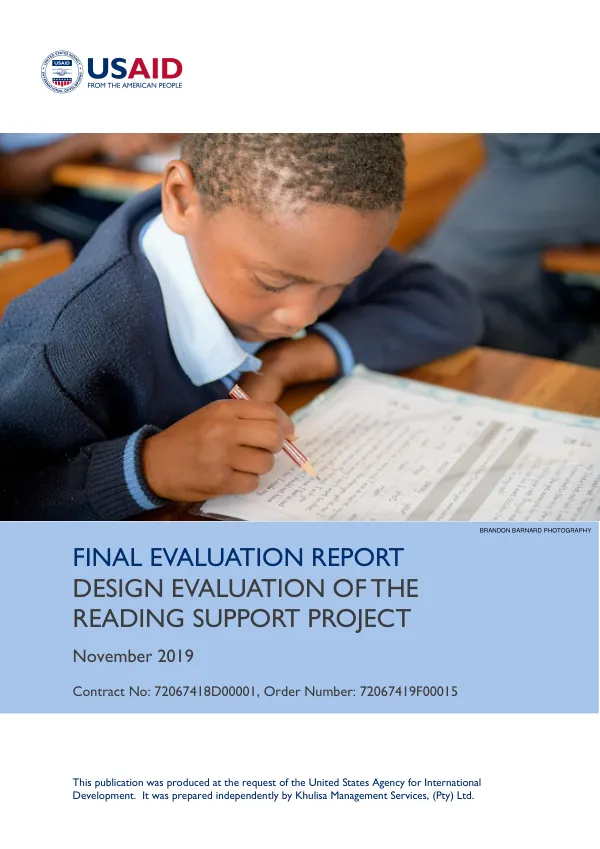 Reading support project : final design evaluation report