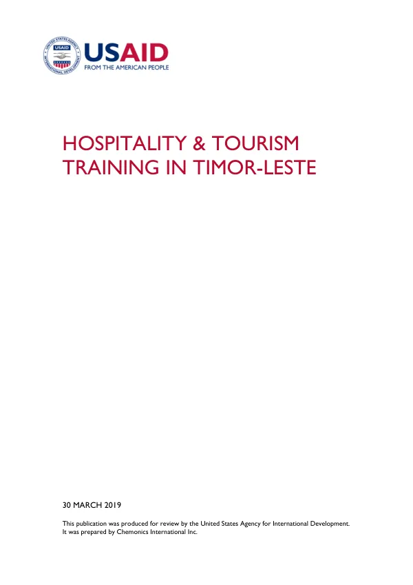 Training in Hospitality & Tourism in Timor-Leste