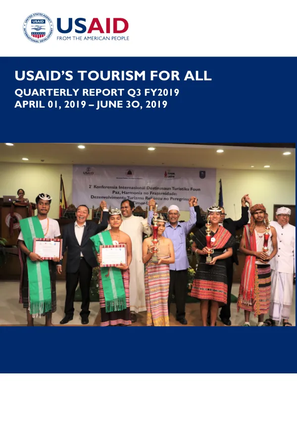 USAID's Tourism for All - Quarterly Report - Q3 FY2019
