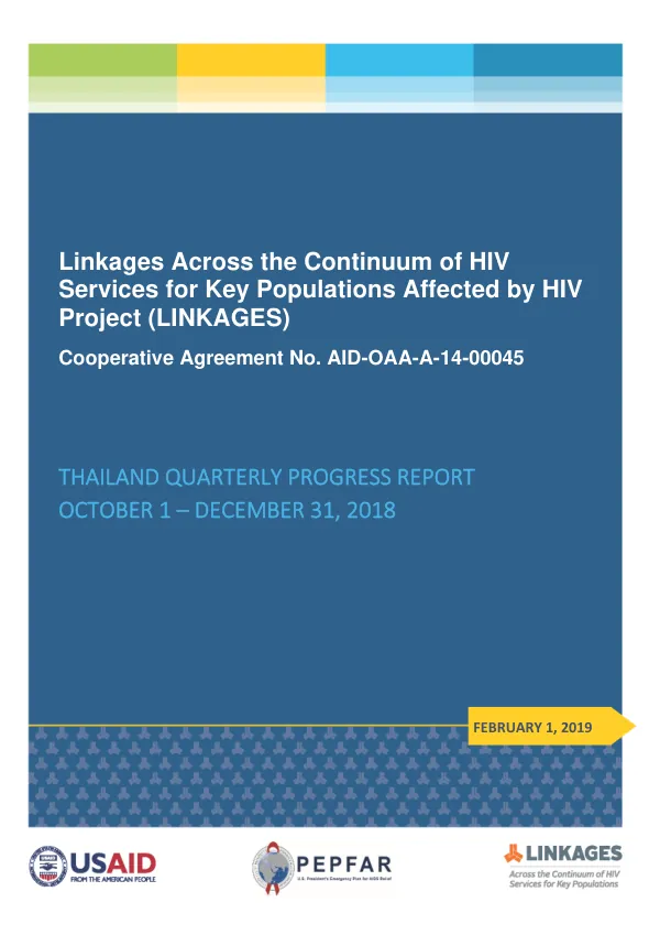 LINKAGES Quarterly Report (October 1 to December 31, 2018) – Thailand