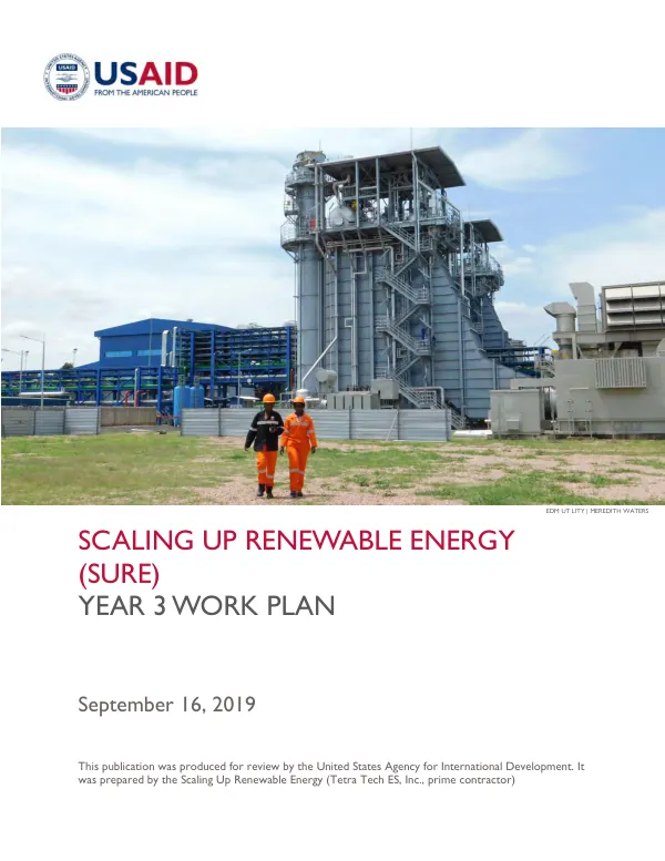 Scaling Up Renewable Energy (SURE) Year 3 Work Plan