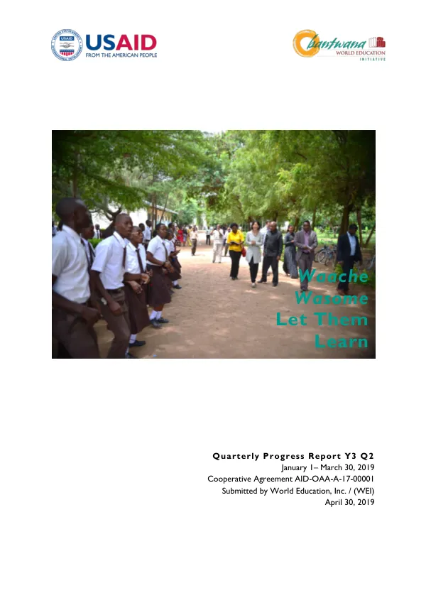 Quarterly Progress Report Y3 Q2: Waache Wasome Project