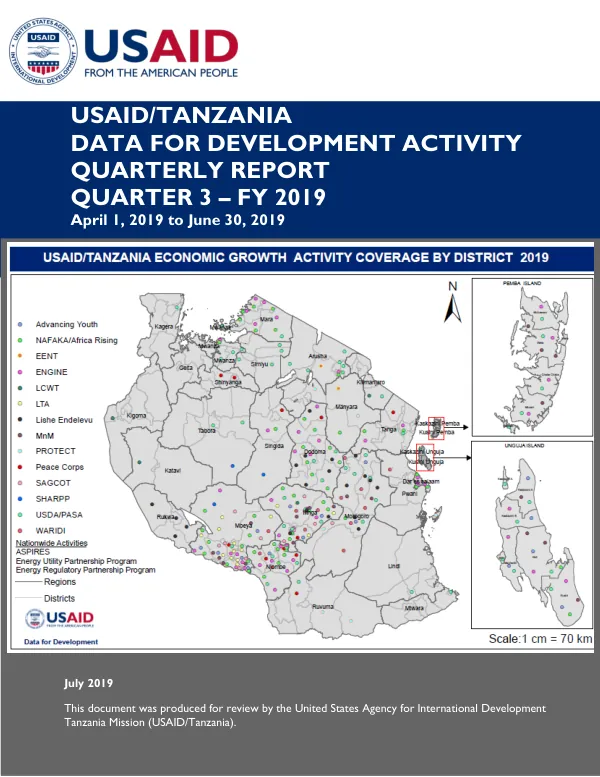 USAID/Tanzania Data for Development Activity Quarterly Report: Quarter 3 - FY2019