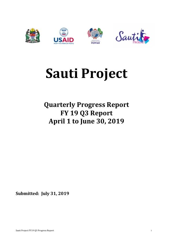 Sauti Project FY19 Q3 Progress Report
