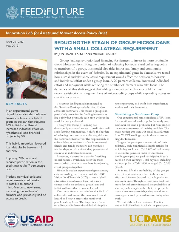 Reducing the Strain of Group Microloans with a Small Collateral Requirement