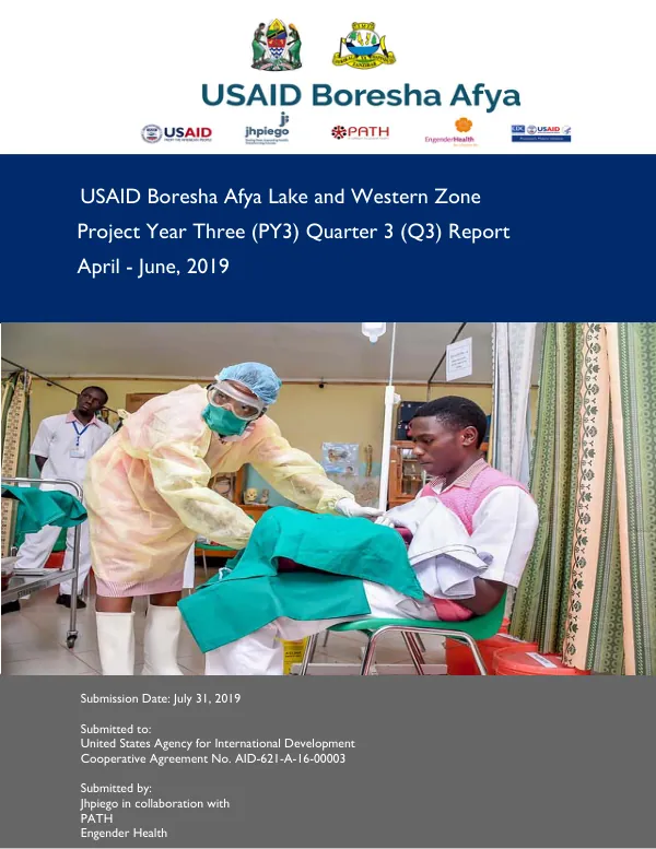 USAID Boresha Afya Lake and Western Zone Project Year Three (PY3) Quarter 3 (Q3) Report