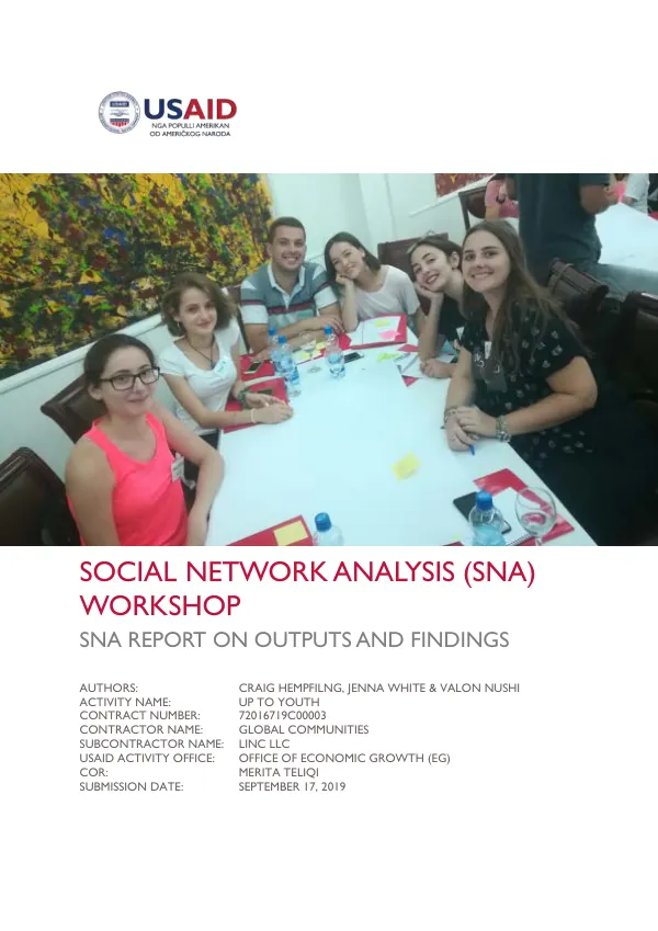 Social Network Analysis (SNA) Report on Outputs and Findings