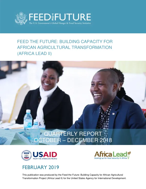 Africa Lead FY 2019 Quarter 1 Report