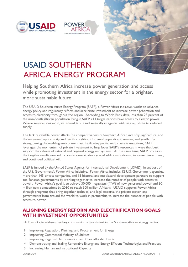 USAID Southern Africa Energy Program