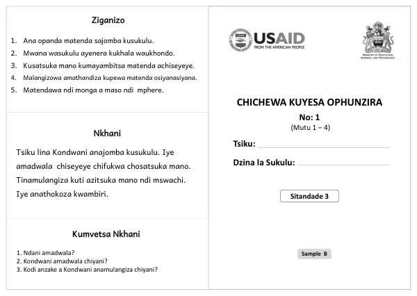 Chewa Language Assessment for Literacy Skills