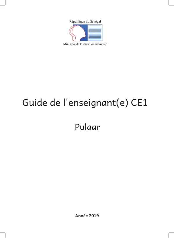 Guide de l'enseignant(e) CE1 Pulaar