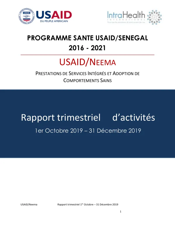 Rapport trimestriel d’activités USAID/Neema
