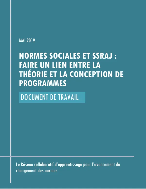 Normes sociales et SSRAJ : passer de la théorie à la conception de programmes