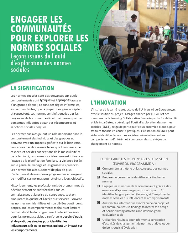 Exploration des normes sociales : Guide participatif pour traduire la théorie en conseils pratiques