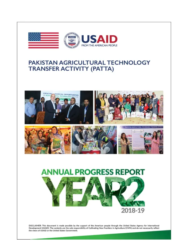 Pakistan Agricultural Technology Transfer Activity (PATTA) Annual Progress Report