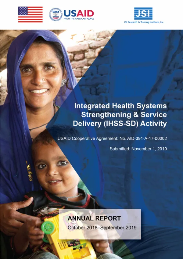 Annual Report October 2018–September 2019: Integrated Health Systems Strengthening & Service Delivery Activity