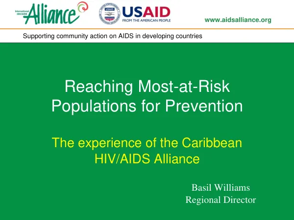 The experience of the Caribbean HIV/AIDS Alliance