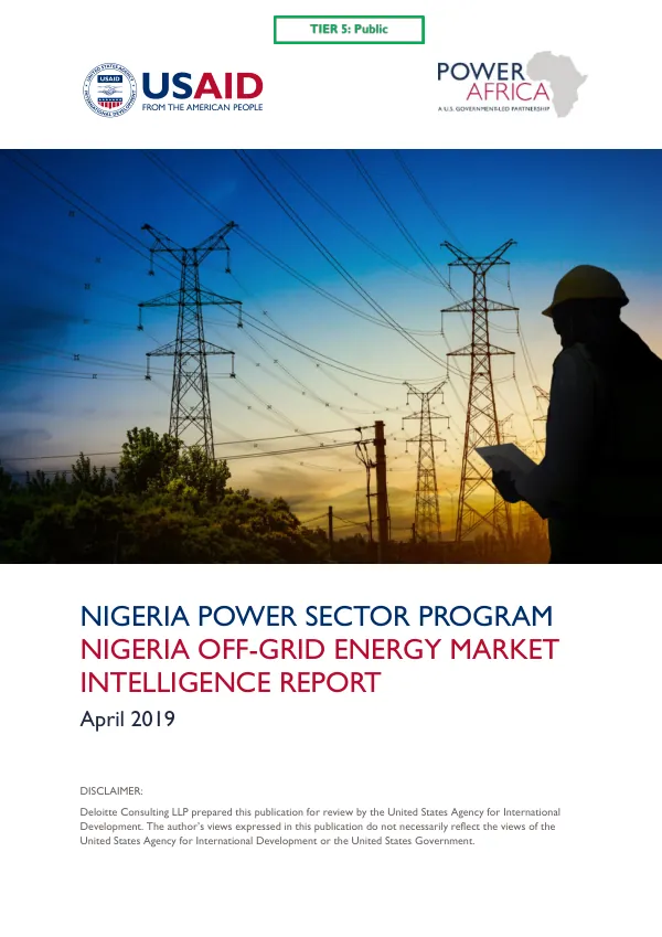 Nigeria Power Sector Program Nigeria Off-Grid Energy Market Intelligence Report