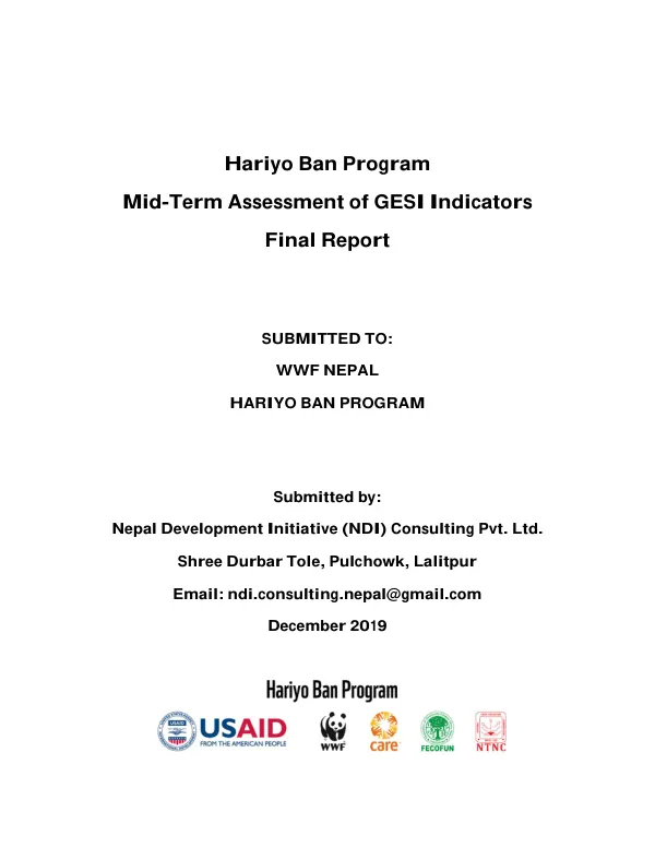 Mid-Term Assessment of GESI Indicators: Hariyo Ban Program II Final Report