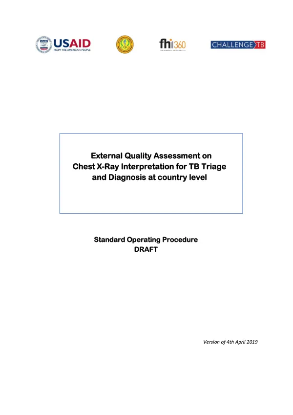 Standard Operating Procedure for External Quality Assessment on Chest X-Ray Interpretation for TB Triage and Diagnosis at Country Level