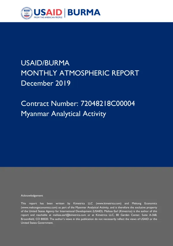 December 2019 Monthly Atmospheric Report
