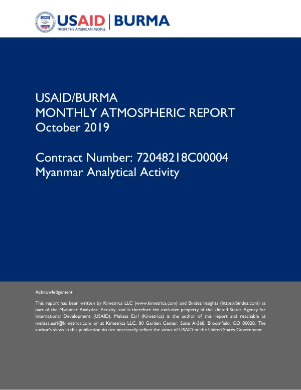 October 2019 Monthly Atmospheric Report