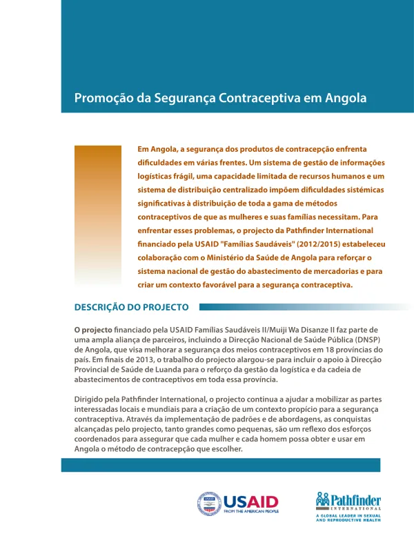 Promoç da Securançã Contraceptiva em Angola