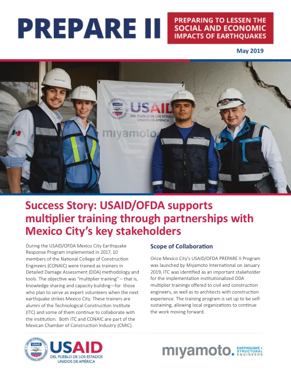 Success Story: USAID/OFDA supports multiplier training through partnerships with Mexico City’s key stakeholders