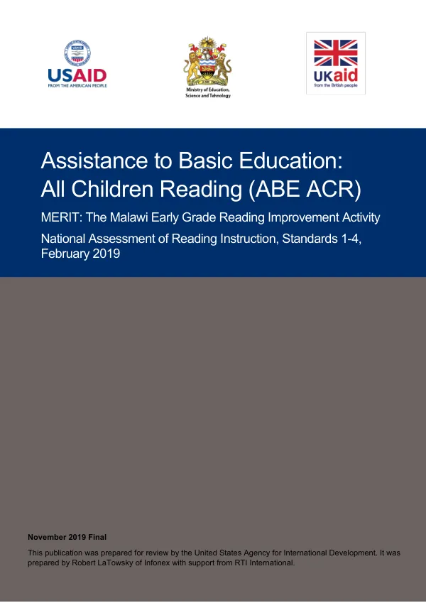 National Assessment of Reading Instruction, Standards 1-4