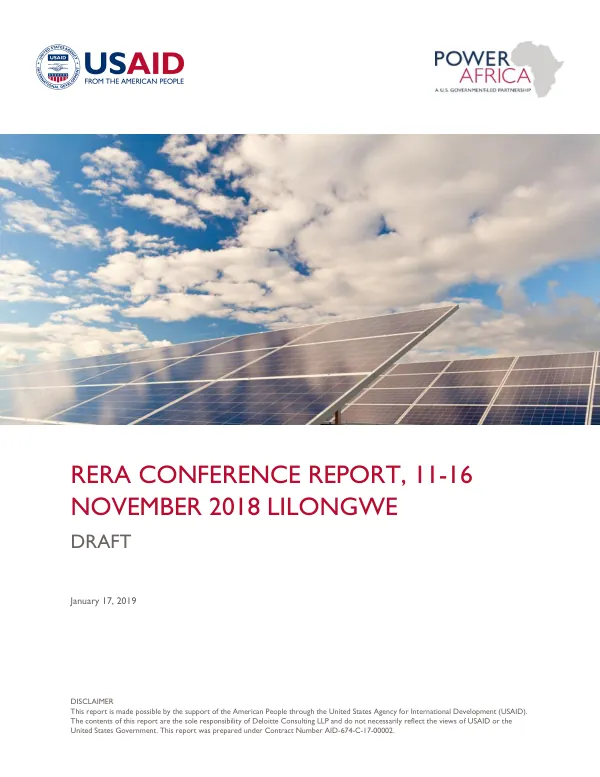 RERA Conference Report, 11-16 November 2018 Lilongwe
