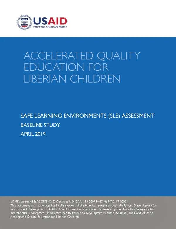 Safe Learning Environments (SLE) Assessment Baseline Study