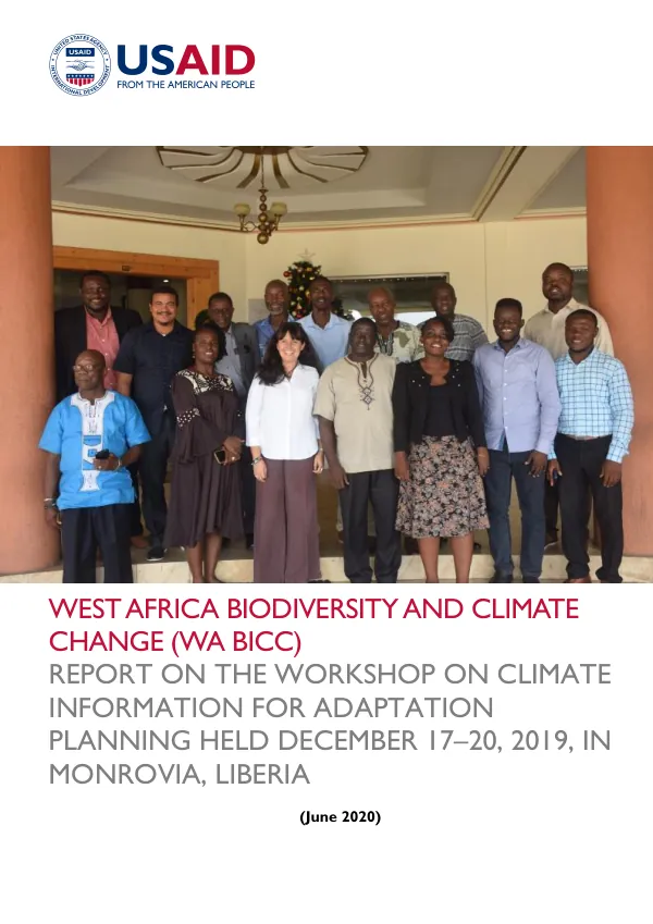WA BiCC Report on the Workshop on Climate Information for Adaptation Planning Held December 17–20, 2019 in Monrovia, Liberia