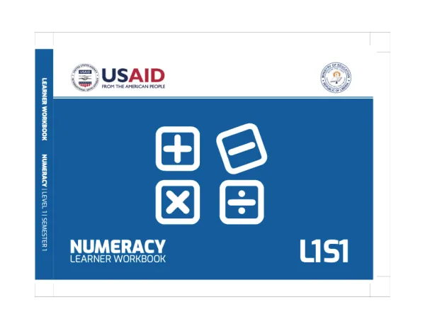 Accelerated Quality Education Teacher Guides and Learner Workbooks Series, Numeracy, Level 1, Semester 1