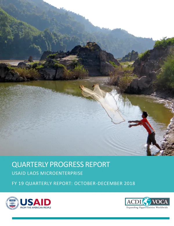 Quarterly Progress Report FY19: October-December 2018 for USAID Laos Microenterprise