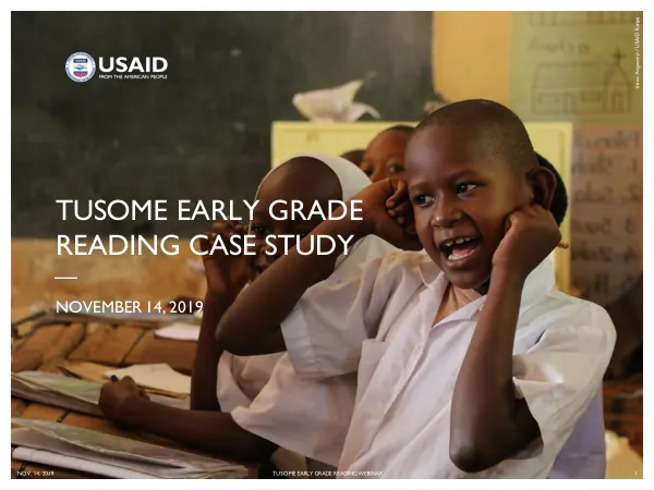 TUSOME EARLY GRADE READING WEBINAR