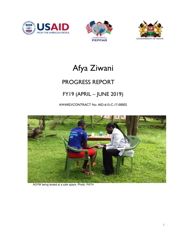 Progress Report FY19 (APRIL – JUNE 2019)