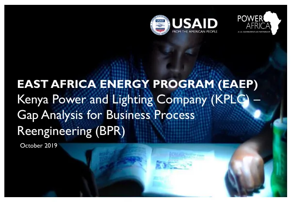 Gap Analysis for Business Process Reengineering (BPR) of Kenya Power and Lighting Company (KPLC)