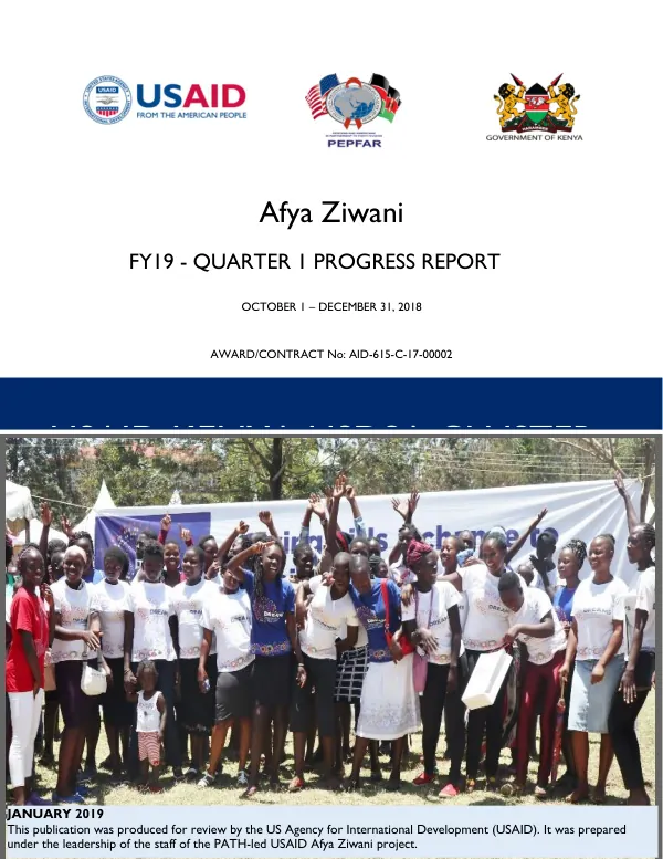 FY19 - QUARTER 1 PROGRESS REPORT