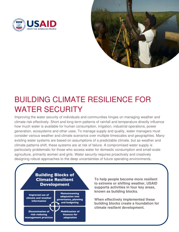 Building Climate Resilience for Water Security