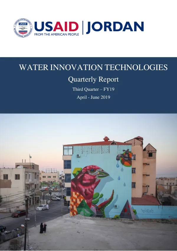 Water Innovation Technologies | Quarterly Report: April - June 2019