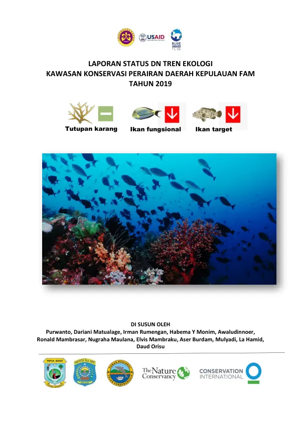 Laporan Status dan Tren Ekologi Kawasan Konservasi Perairan Daerah Kepulauan Fam Tahun 2019