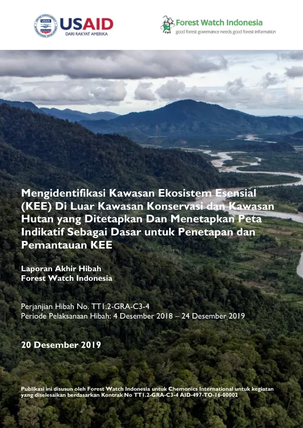 Mengidentifikasi Kawasan Ekosistem Esensial Di Luar Kawasan Konservasi dan Kawasan Hutan yang Ditetapkan Dan Menetapkan Peta Indikatif Sebagai Dasar untuk Penetapan dan Pemantauan KEE