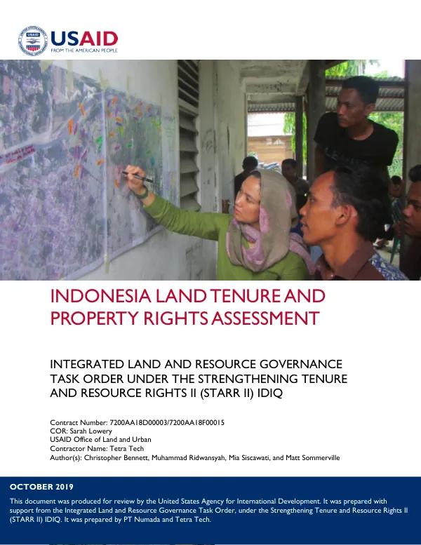 Indonesia Land Tenure and Property Rights Assessment